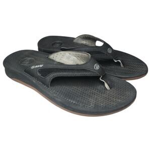 Reef Flex Men's Flip Flops Sandals Men's Size 9 Black Boat Beach Pool Boating